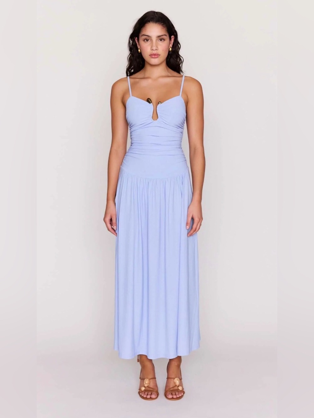 MINKPINK Bianca Drop Waist Dress in powder blue